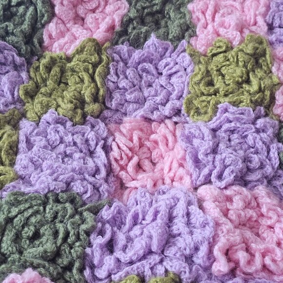 Handmade Beige Open-Front Knit Cardigan Upcycled With Floral Crochet Accents - Picture 8 of 14